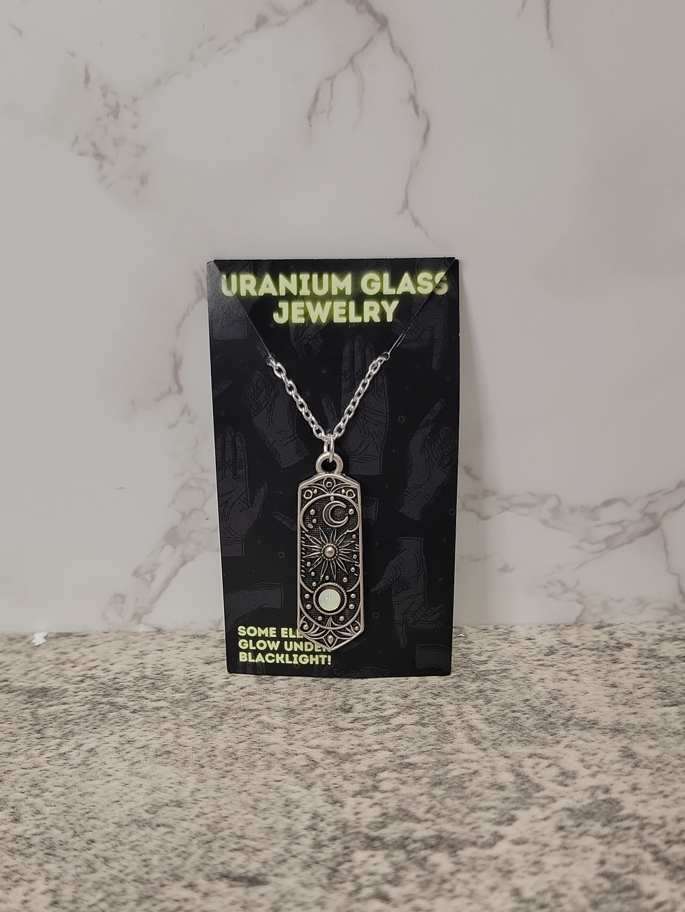 One of a kind celestial Uranium Glass Necklace - Picture 6 of 9